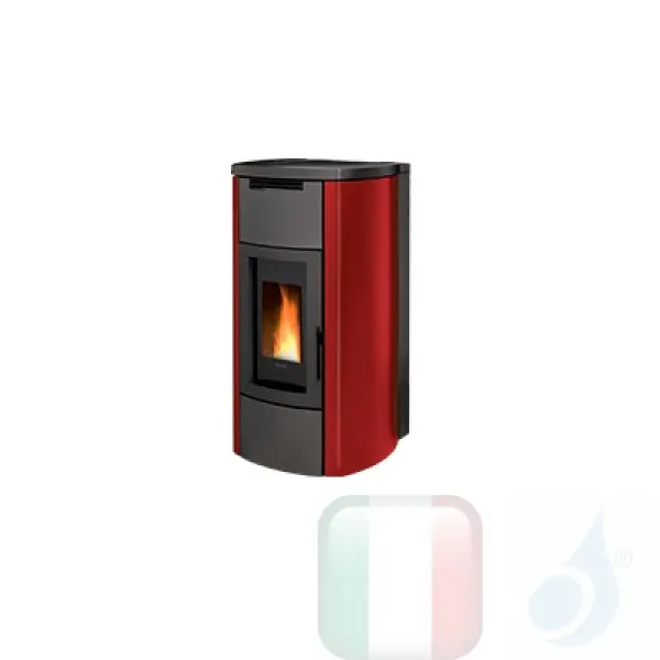 Termo Stufa  Ravelli 16.2 kW HRV 160 TOUCH STEEL metallo Bordeaux