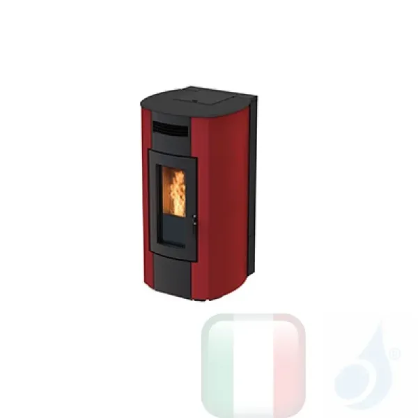 Termo Stufa a Pellet Ravelli 24.7 kW HRV 250 STEEL metallo Bordeaux